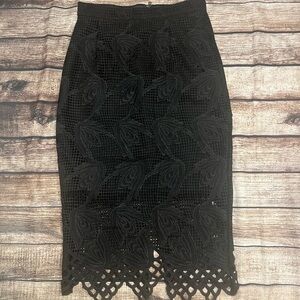 Bardot Elegant Black Lace Pencil Skirt Sz 4